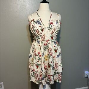 Cider Cream Mini Sundress Sleeveless Plunge #500